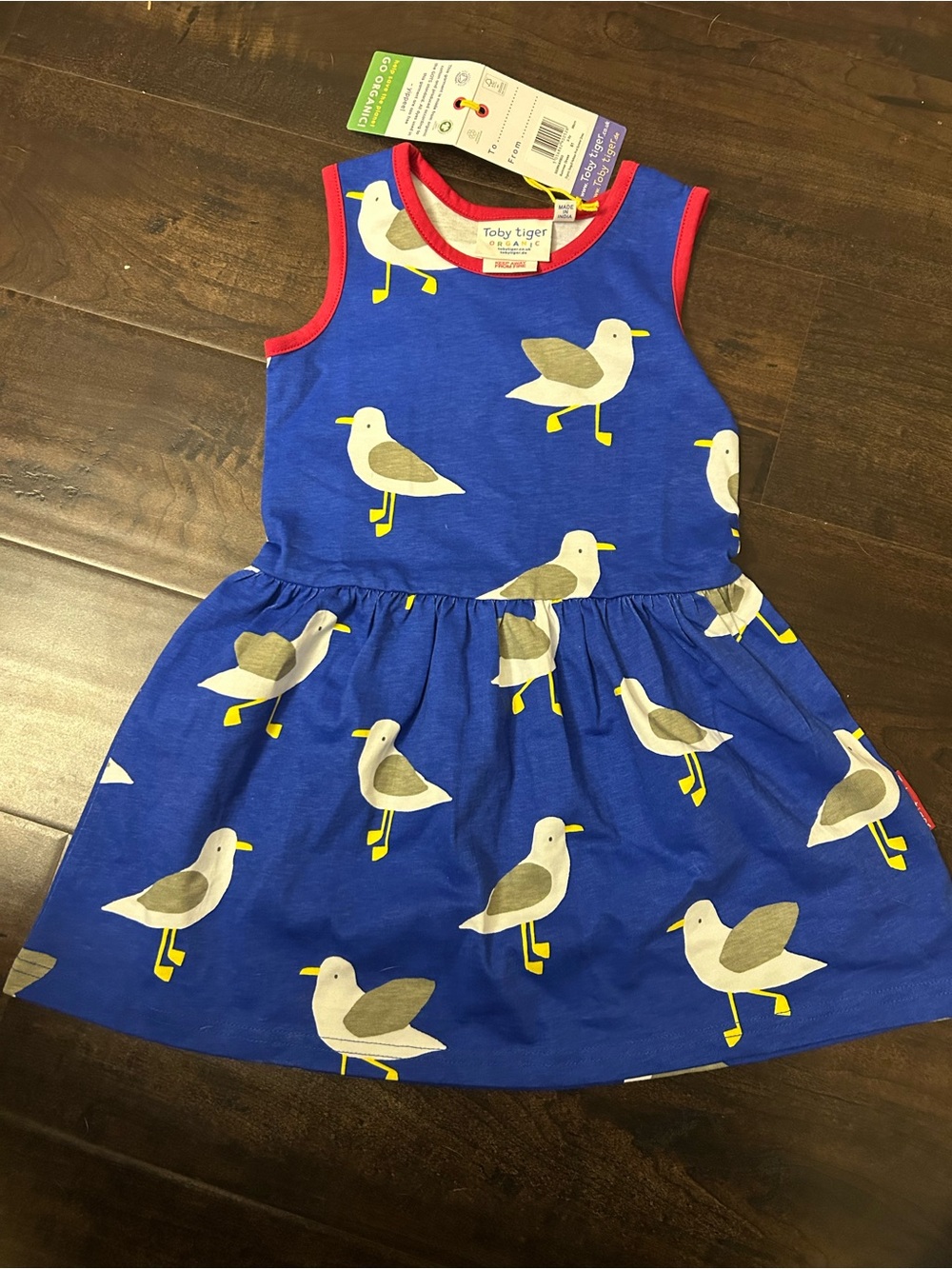 Organic Seagull Harbour Print Summer Dress